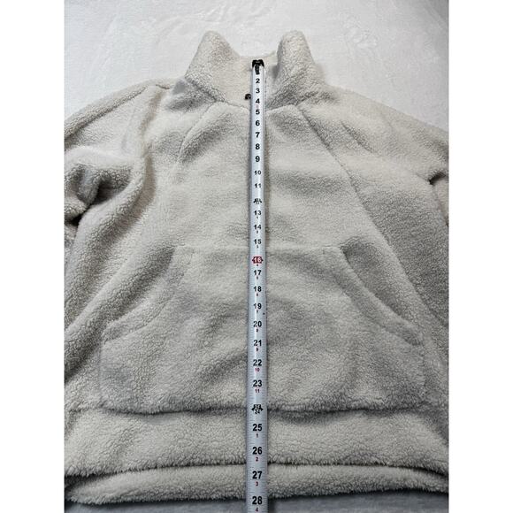 Lululemon Scuba Oversized Sherpa Fleece Half Zip Hoodie White M/L Cozy Winter Pu - Picture 9 of 9